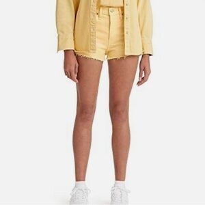 Levi’s Women’s Yellow 501 High Rise Shorts